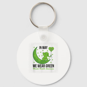 Porte-clés Elephant En Mai Nous Portons Vert Pour La Santé Me