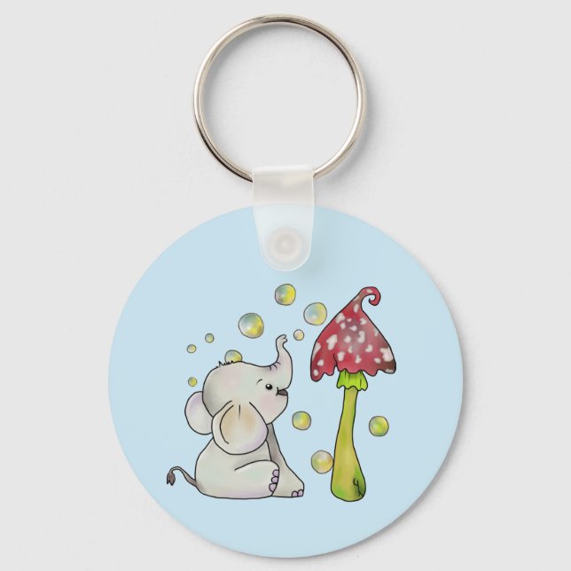 Porte-clés Éléphant et champignon (Recto)