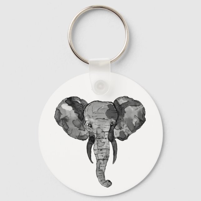 Porte-clés Eléphant gris africain (Recto)