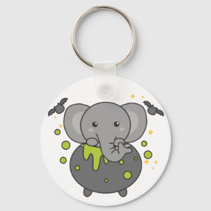 Porte-clés Elephant Happy Halloween Cauldron Bat Porte - clé