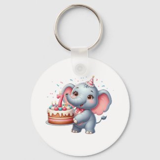Porte-clés Éléphant Mignon 7ème Anniversaire