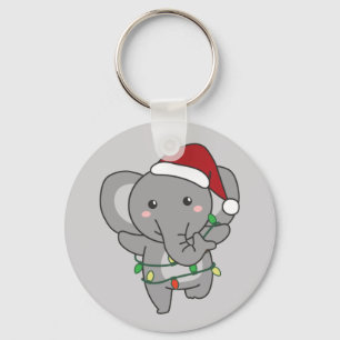 Porte-clés Eléphant Noël Animaux d'hiver Eléphants Keycha