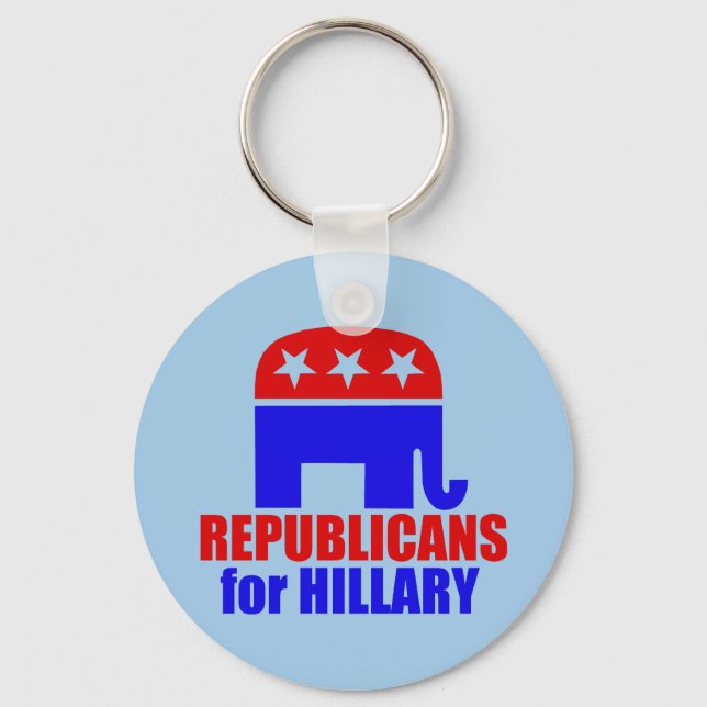 Porte-clés Eléphant républicain pour Hillary Clinton (Recto)