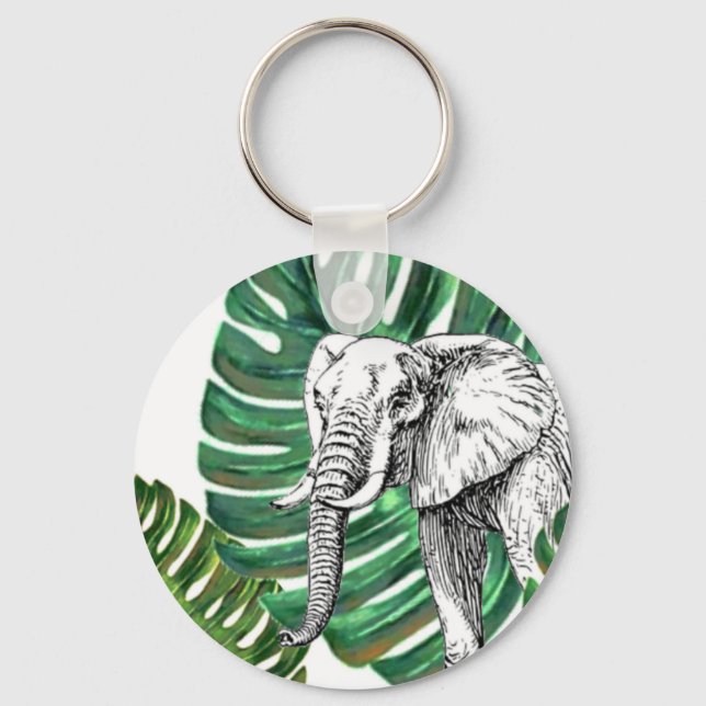Porte-clés Elephant Safari personnalisable (Recto)