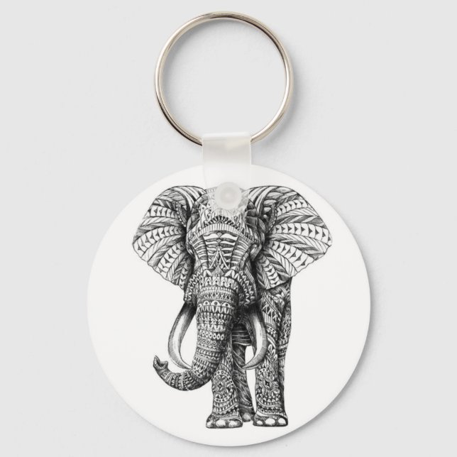 Porte-clés éléphant tribal (Recto)