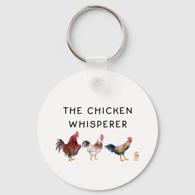 Porte-clés Élevage de poulet animal de ferme (Recto)