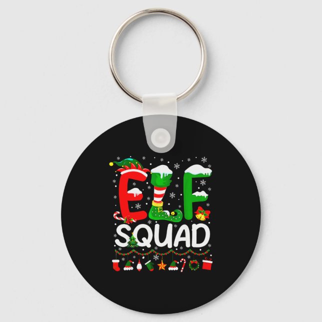 Porte-clés Elf Squad Christmas Family Matching Xmas Elf Pajam (Recto)