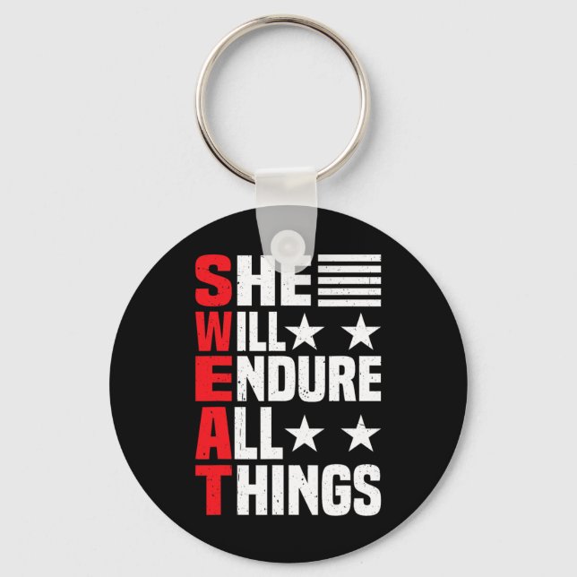 Porte-clés Elle Endurera Toutes Les Choses 1 (Recto)