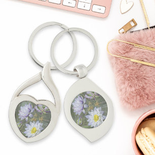 Porte-clés Ellis Rowan Bleu Blanc Eau Lily Fleurs Vintages