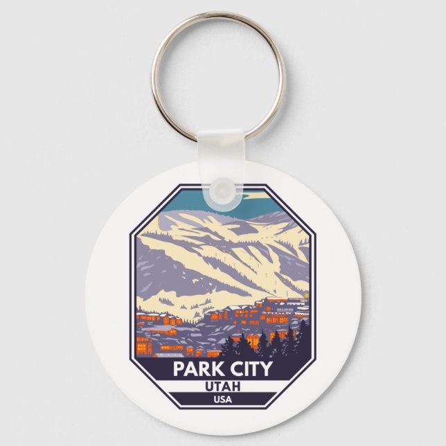 Porte-clés Emblem de la région d'hiver de Park City Utah (Recto)