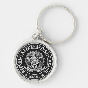 Porte-clés Emblème Brasil Round