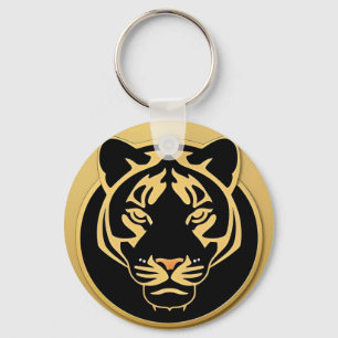 Porte-clés Emblème de crête de tigre doré