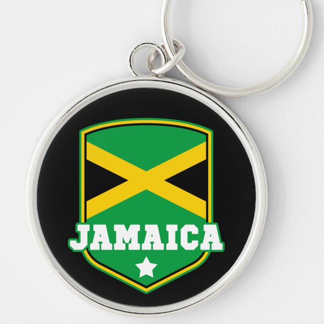 Porte-clés Emblème du drapeau jamaïcain Jamaïque (Devant)