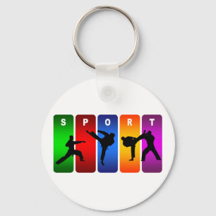 Porte-clés Emblème multicolore de karaté