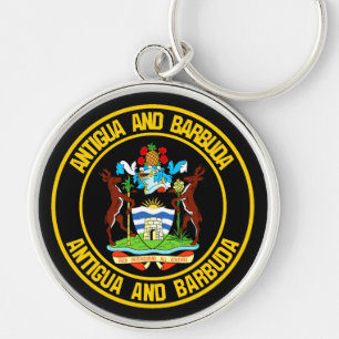 Porte-clés Emblème rond Antigua-et-Barbuda