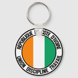 Porte-clés Emblème rond de Côte d'Ivoire
