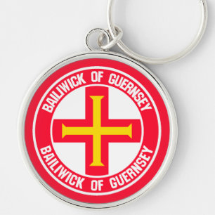 Porte-clés Emblème rond de Guernesey