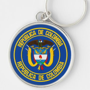 Porte-clés Emblème rond de la Colombie