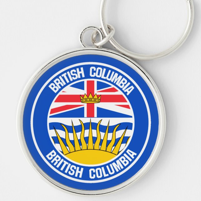 Porte-clés Emblème rond de la Colombie-Britannique (Devant)