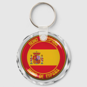 Porte-clés Emblème rond de l'Espagne