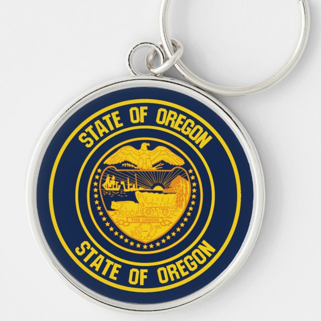 Porte-clés Emblème rond de l'Oregon (Devant)
