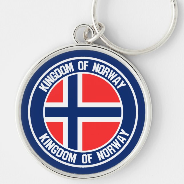 Porte-clés Emblème rond de Norvège (Devant)