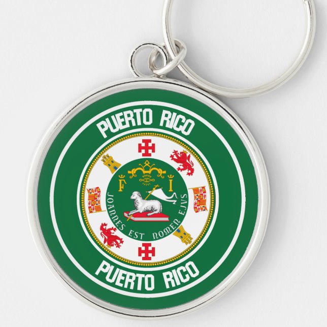 Porte-clés Emblème rond de Porto Rico (Devant)