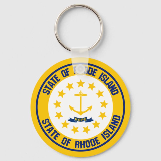 Porte-clés Emblème rond de Rhode Island (Recto)