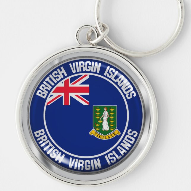 Porte-clés Emblème rond des îles Vierges britanniques (Devant)
