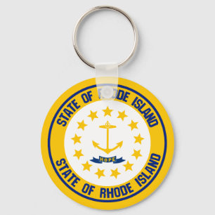 Porte-clés Emblème rond d'Île de Rhode