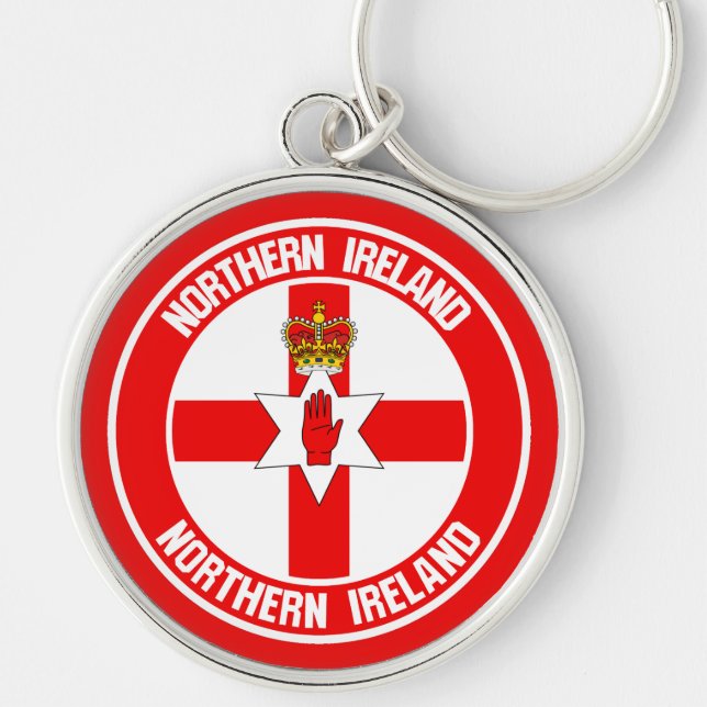 Porte-clés Emblème rond d'Irlande du Nord (Devant)