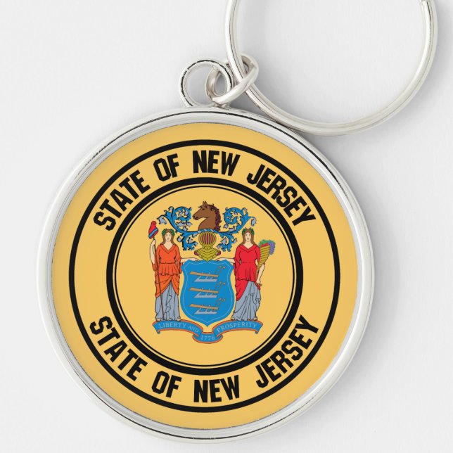 Porte-clés Emblème rond du New Jersey (Devant)
