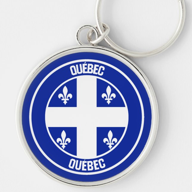 Porte-clés Emblème rond du Québec (Devant)