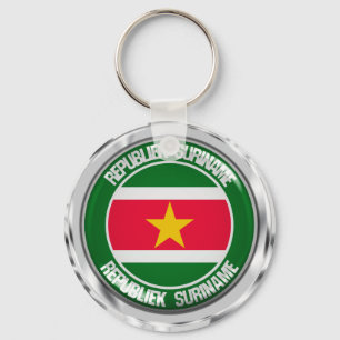 Porte-clés Emblème rond du Suriname