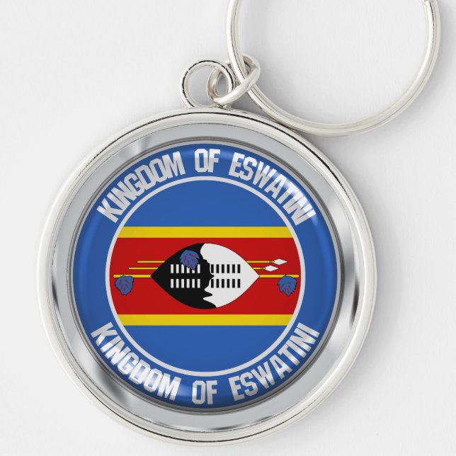 Porte-clés Emblème rond du Swaziland ( Eswatini ) (Devant)