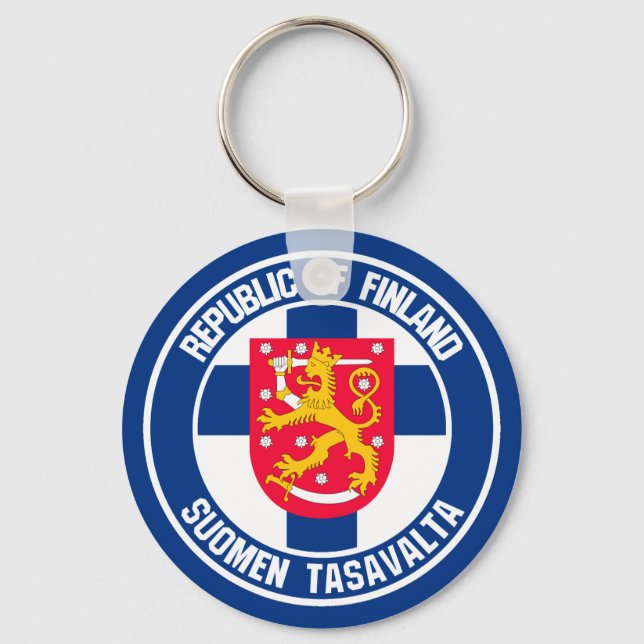Porte-clés Emblème rond finlandais (Recto)