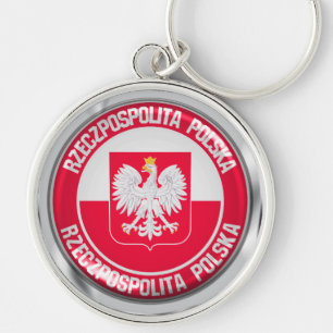 Porte-clés Emblème rond polonais