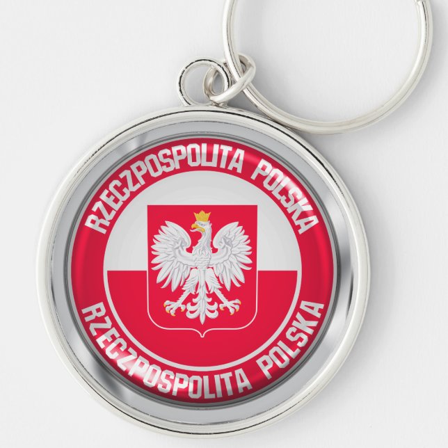 Porte-clés Emblème rond polonais (Devant)
