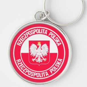 Porte-clés Emblème rond polonais