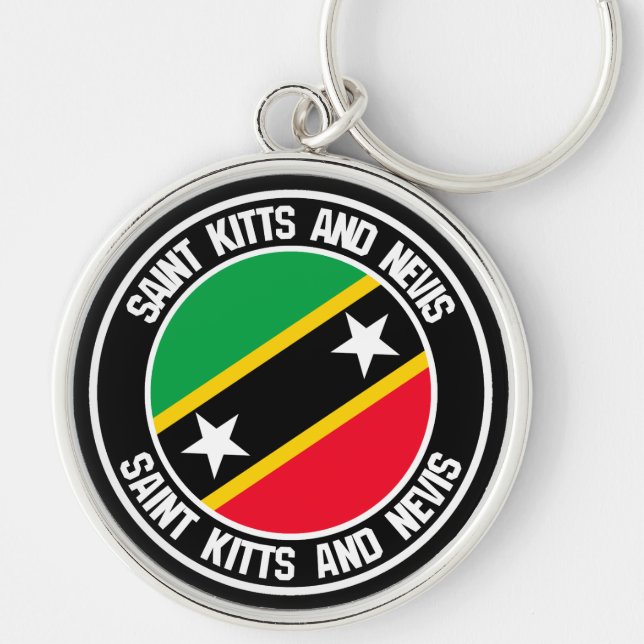 Porte-clés Emblème rond Saint-Kitts-et-Nevis (Devant)