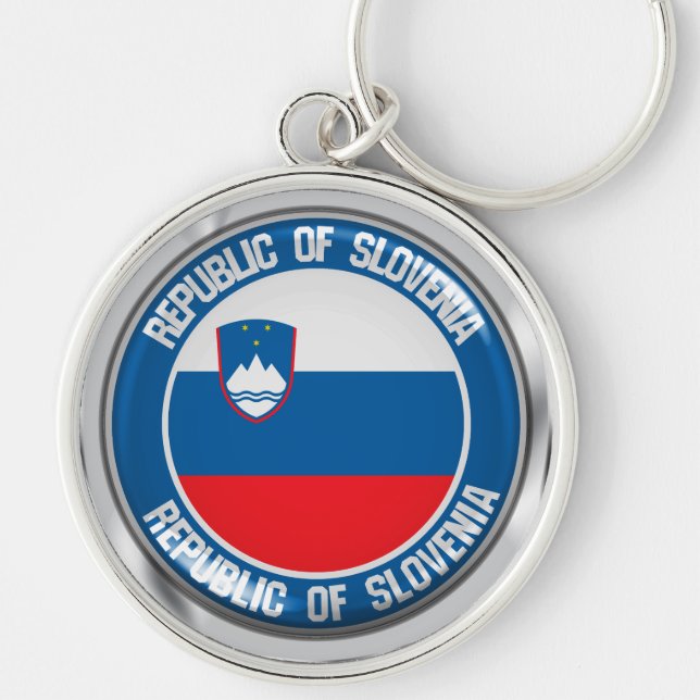 Porte-clés Emblème rond Slovénie (Devant)