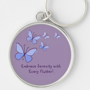 Porte-clés Embrassez la sérénité avec chaque battement violet