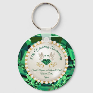 Porte-clés Emerald, 55e anniversaire des idées de fête, pas c