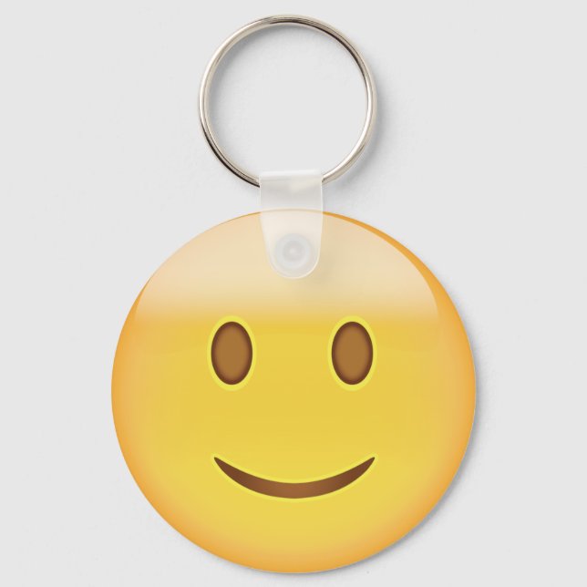 Porte-clés Emoji du visage légèrement souriant (Recto)