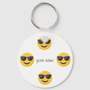 Porte-clés Emoji Face et '' Votre nom ici "