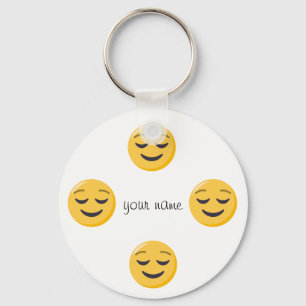 Porte-clés Emoji Face et '' Votre nom ici "