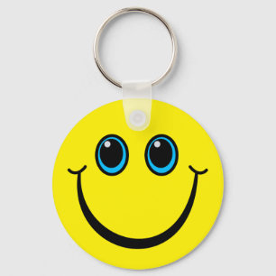 Porte-clés Emoji jaune heureux font face