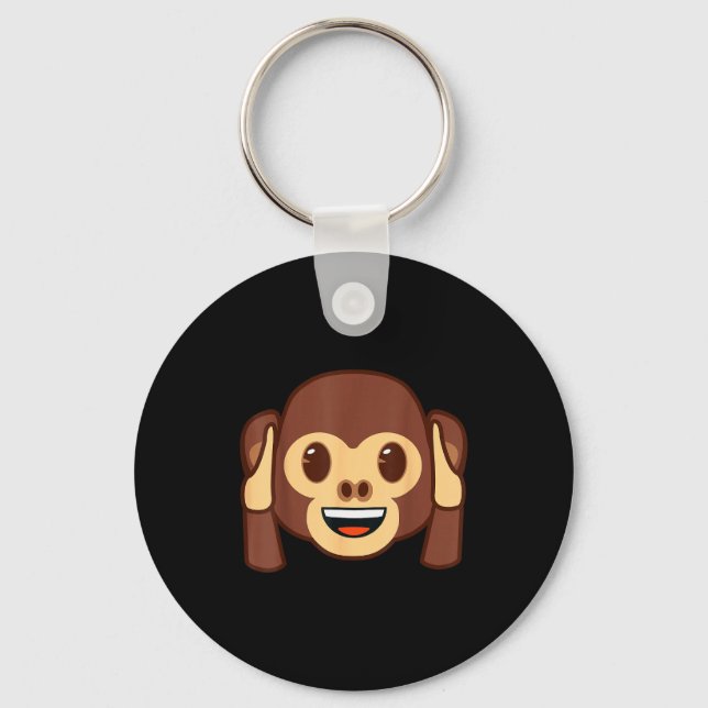 Porte-clés Emoji Monkey Holding Ears Yellow Smile Face  (Recto)