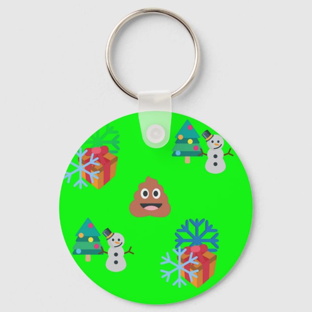 Porte-clés emoji poop de noël (Recto)