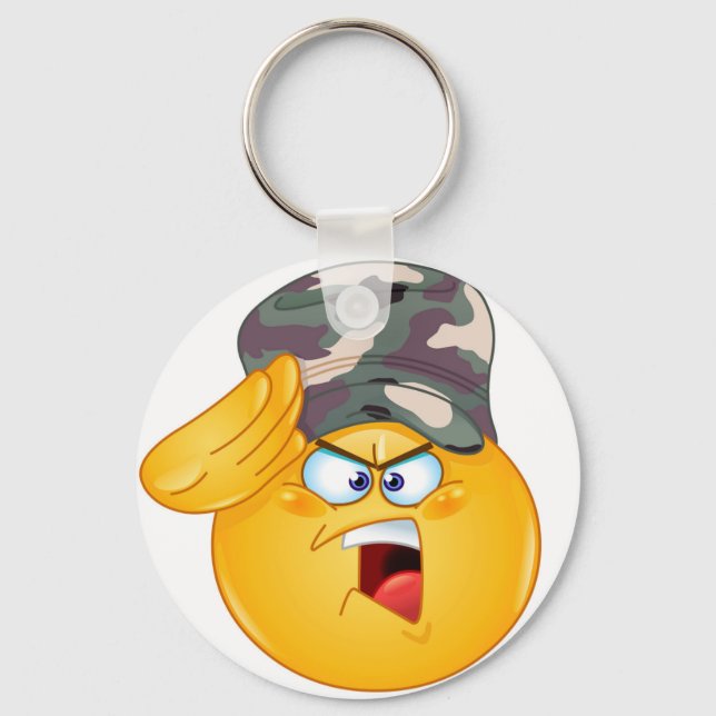 Porte-clés émoticône militaire (Recto)
